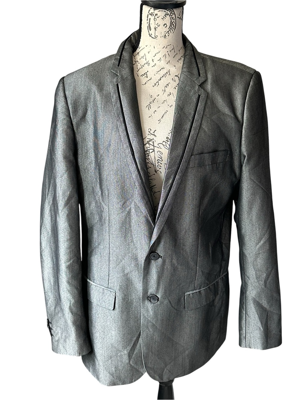 WD.NY 🌟Gray Jacket Blazer with Black Details Men’s Size XL